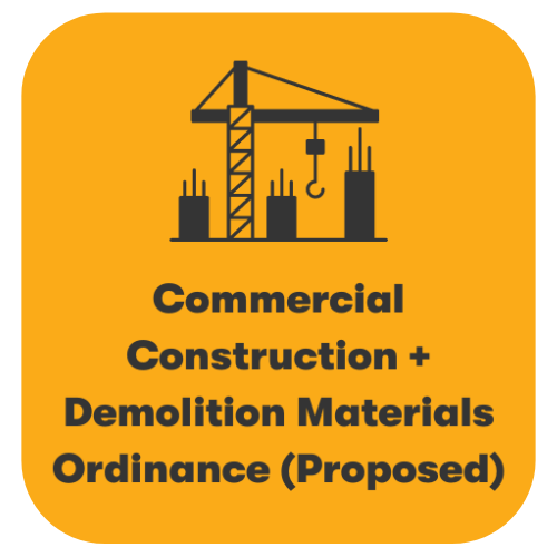 Click here to read the Commercial Construction and Demolition Materials Ordinance (proposed)