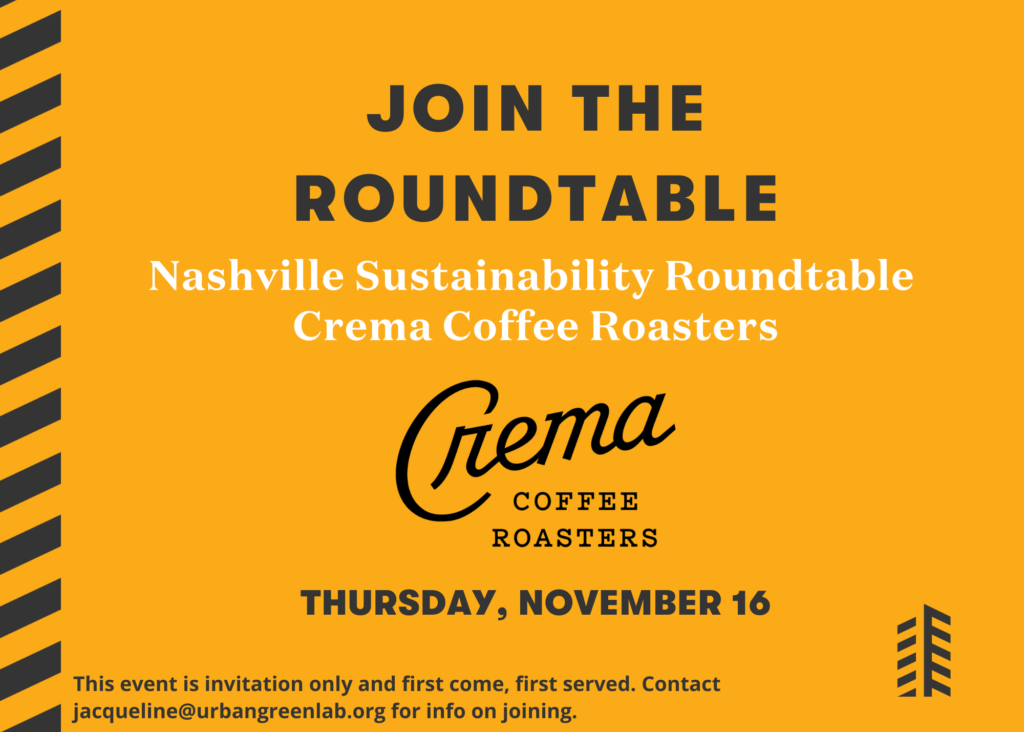 Flyer promoting the Nashville Sustainability Roundtable on November 16