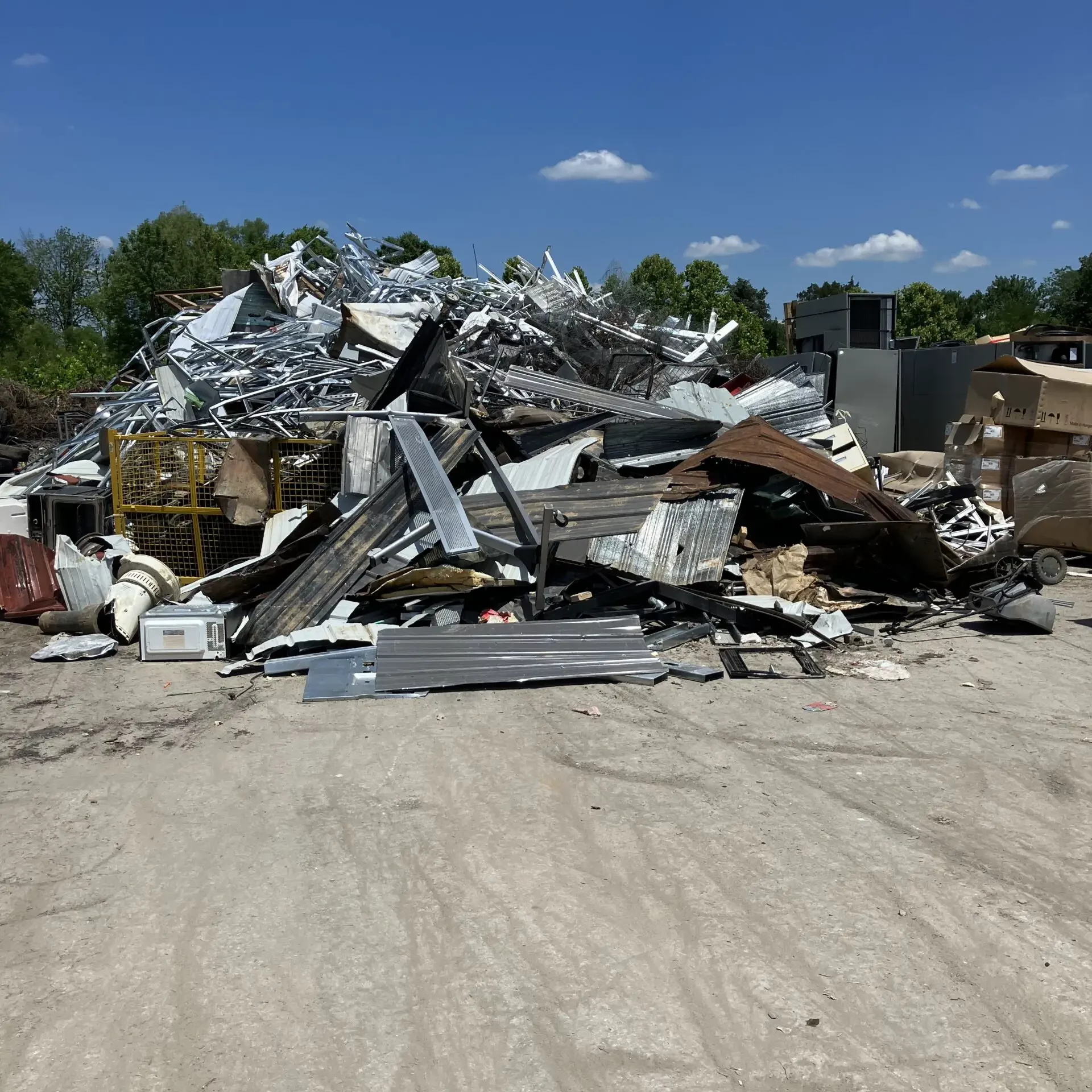 A pile of metal waiting to be recycled at Rockwood Sustainable Solutions in Lebanon.