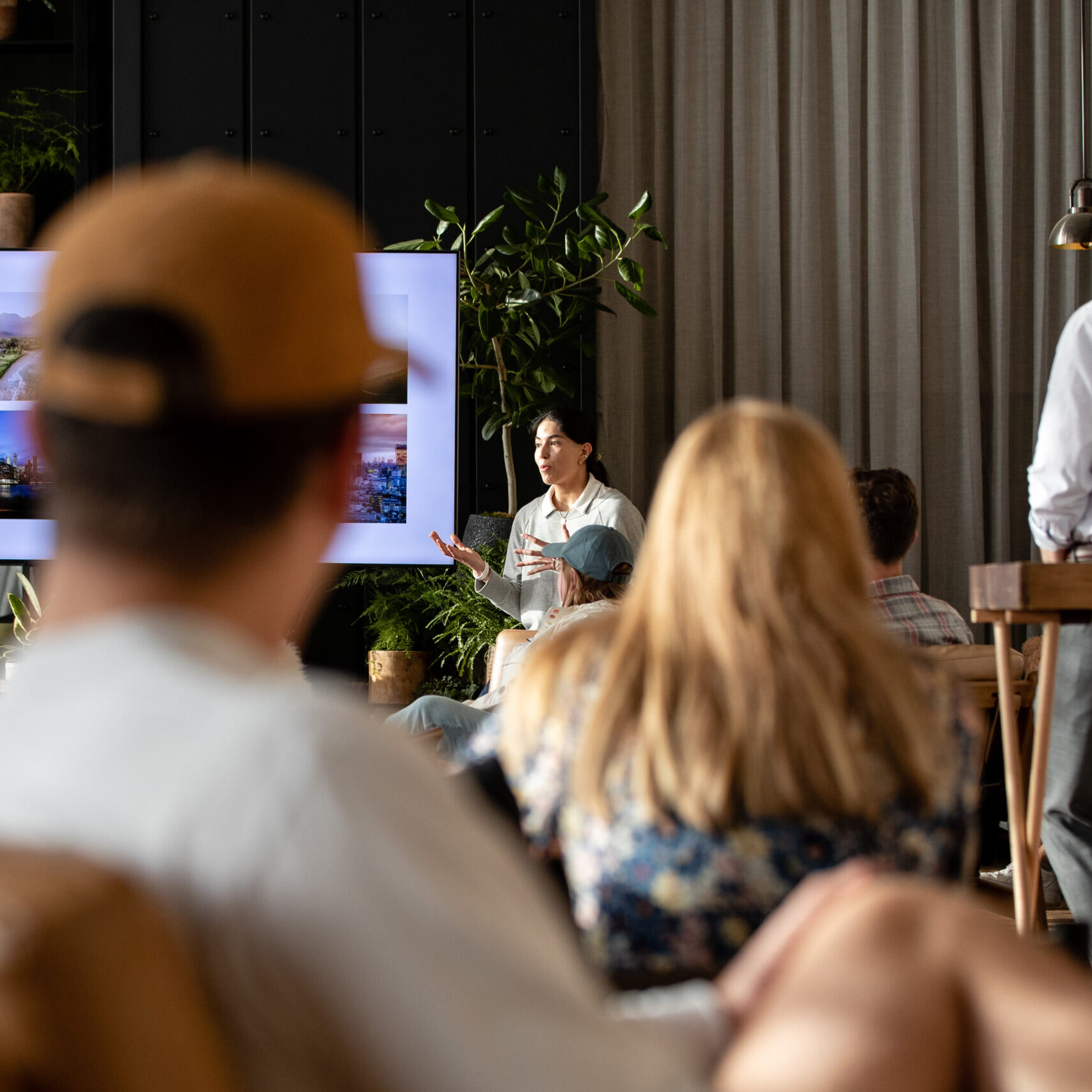 Woman presents on sustainability at the 1 Hotel Nashville